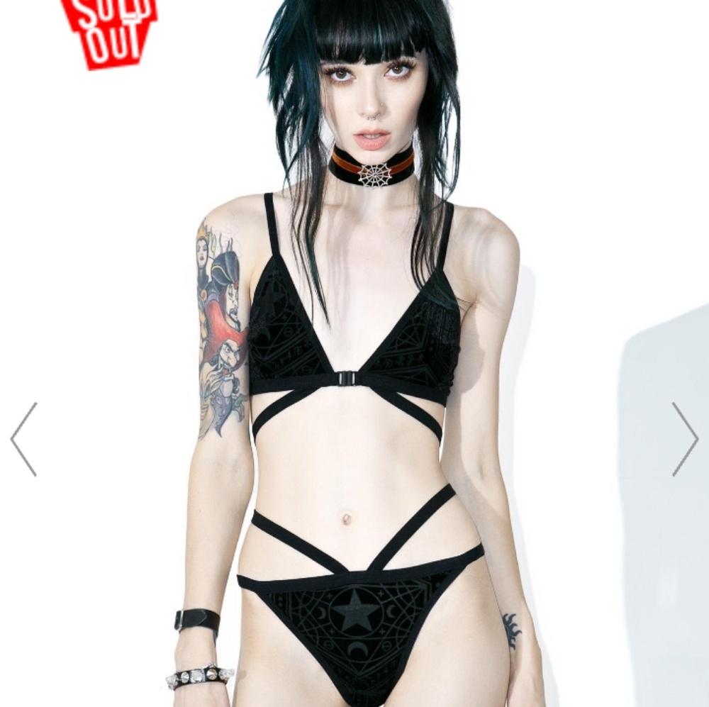 Killstar velvet bralette and panty set